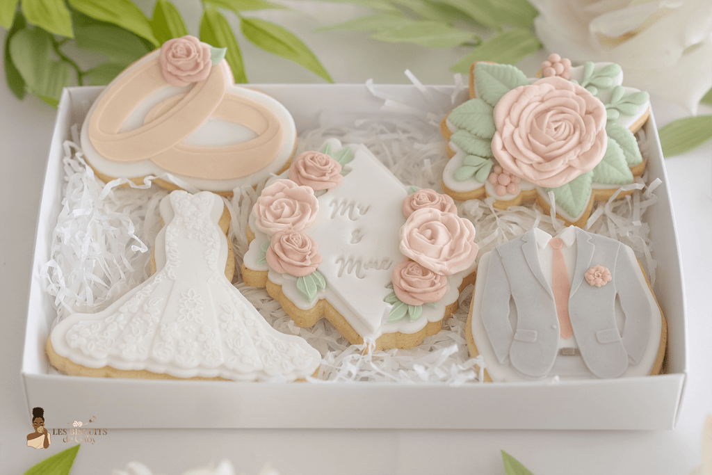 Coffret Mariage "Sauge et rose poudré" - Les Biscuits de Gaby