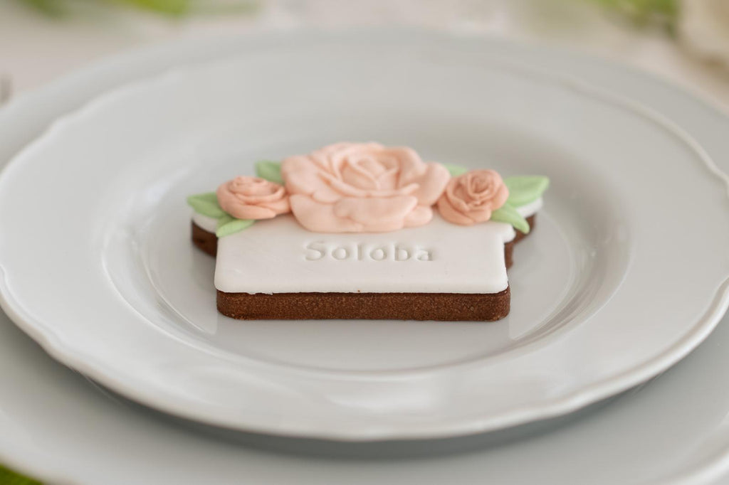 Marque-place "Sauge et rose poudrée" - Les Biscuits de Gaby