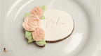 Marque-place "Sauge et rose poudrée" - Les Biscuits de Gaby