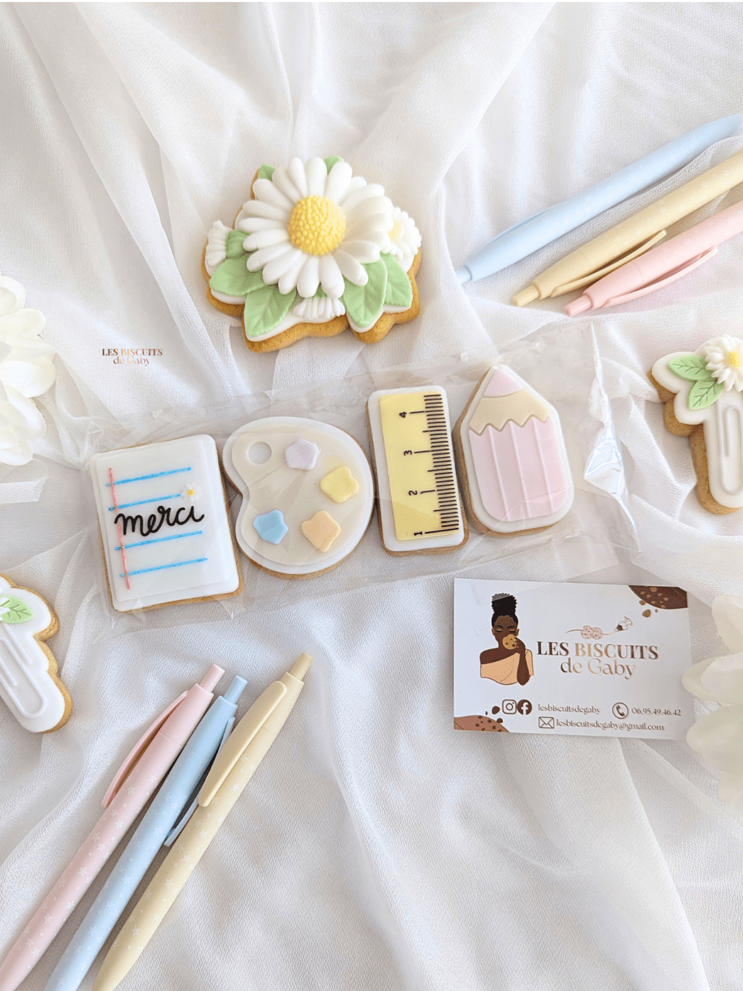 Réglette Ecole - 4 mini biscuits - Les Biscuits de Gaby