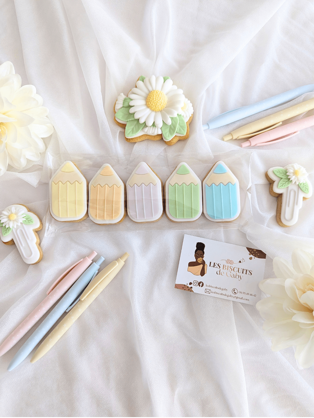 Réglette Ecole - Mini biscuits Crayon - Les Biscuits de Gaby